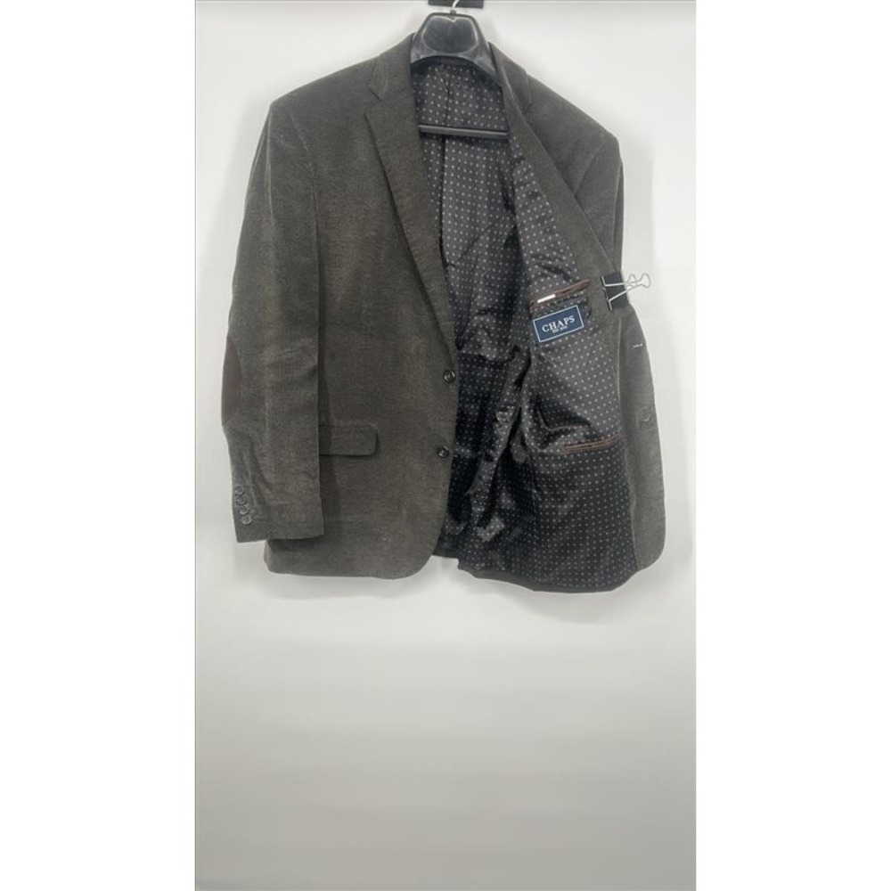 Chaps Mens Corduroy Blazer 44R Brown Cotton Sport Coat Elbow Patches 44 R